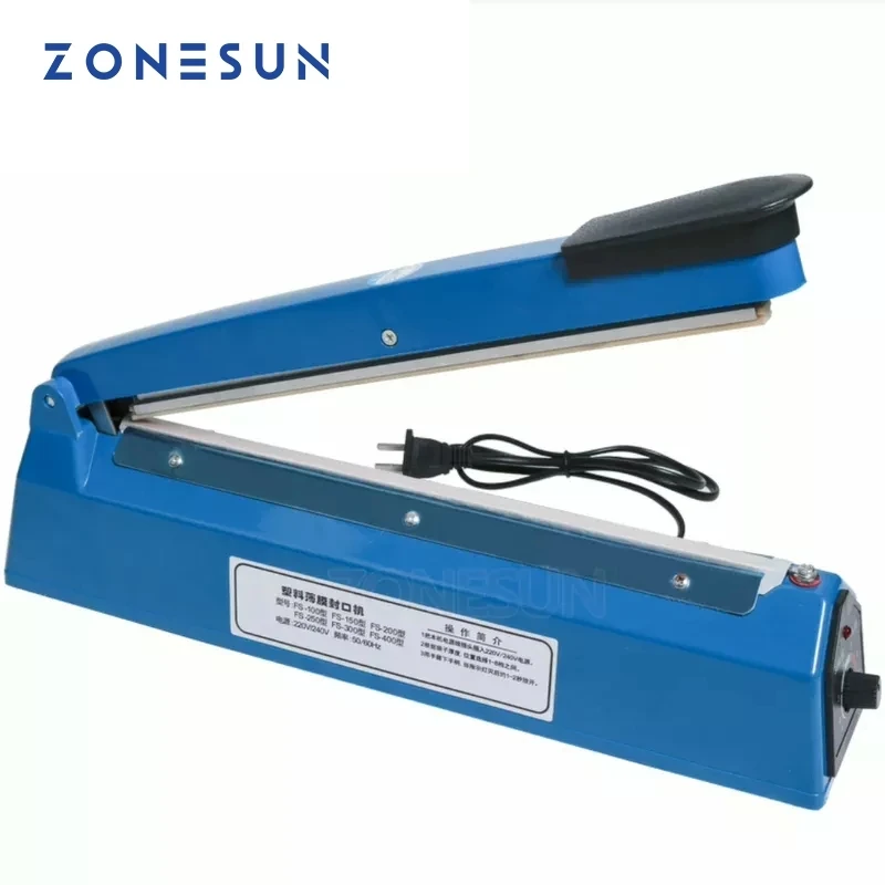 

ZONESUN ZS-FS200 Hand Impulse Sealing Machine Plastic Bag Sealing Machine Plastic Bag Heat Sealer Supply