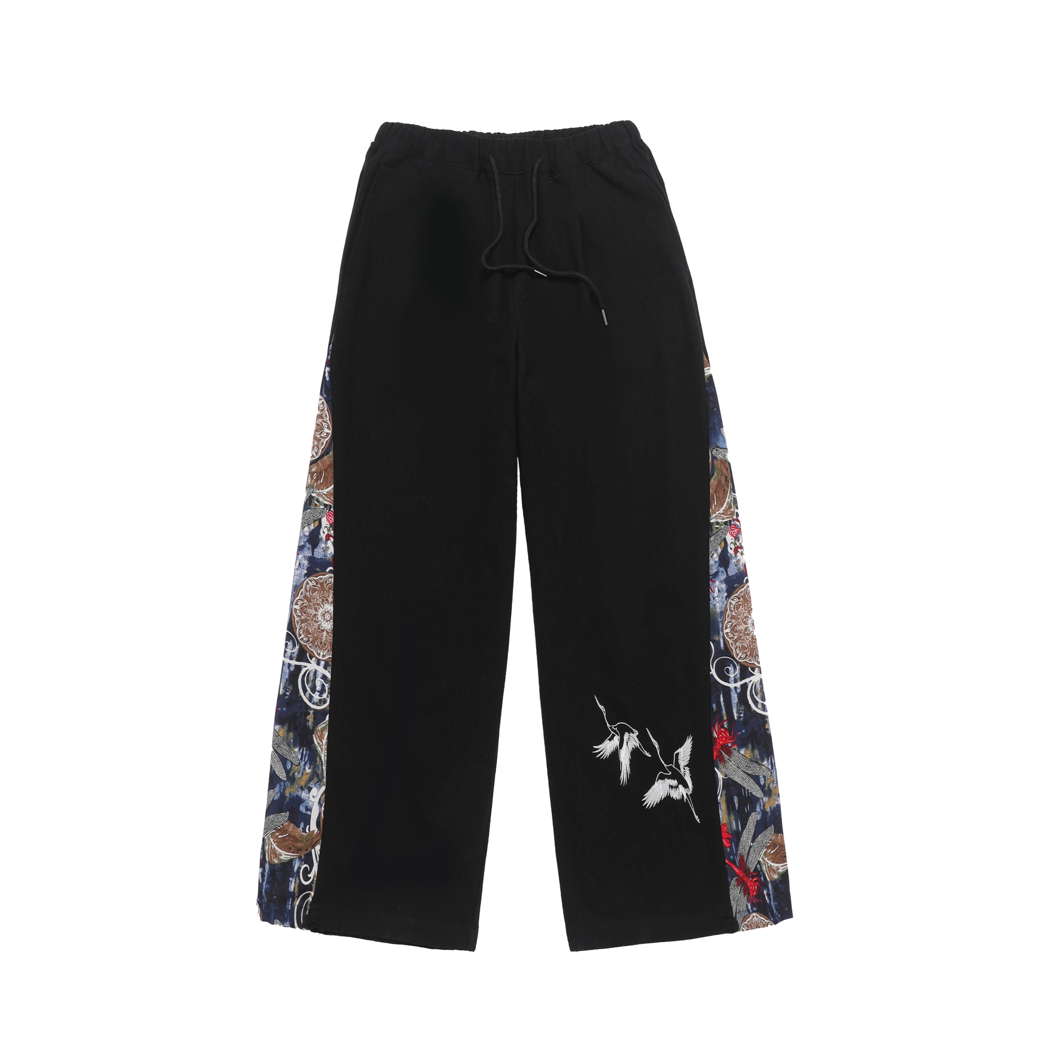 Casual Wide Leg Pants Men China Pants Chinese Traditional Harajuku Kung Fu Tang Suit Tai Chi Uniform Cotton Linen Trousers Men Hanfu Pants