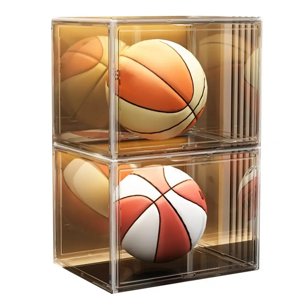 

Doll Figure Storage Box Stackable Dustproof Storage Box for Handbags Books Collectibles Transparent Organizer with Magnetic Door