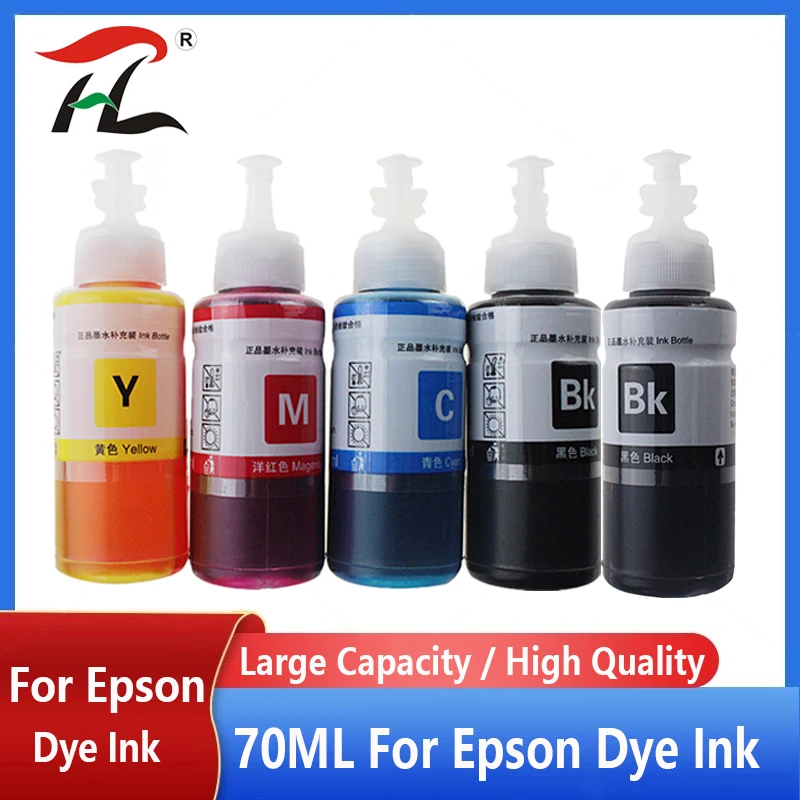

5PK 70 мл чернила для заправки красителя для принтера Epson L100 L110 L120 L132 L210 L222 L300 L312 L355 L350 L362 L366 L550 L555 L566