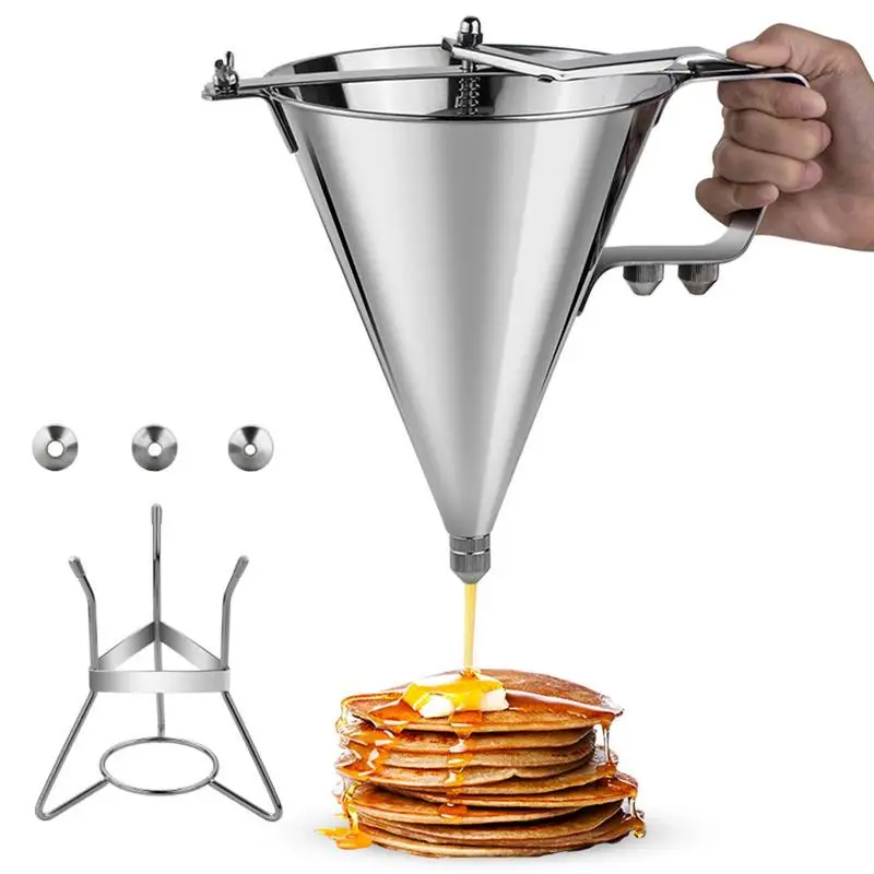 

1pcs Pancake Batter Funnel Dispenser Cookie Cake Waffles Batter Maker tool Stainless Steel Octopus Ball Tool Kitchen Accessories