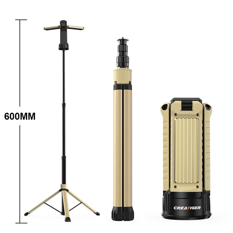 LED Telescopic Pole Tripod 3PCS Collapsible Boards for Camping Waterproof COB LED Outdoor Party Light for Hiking
