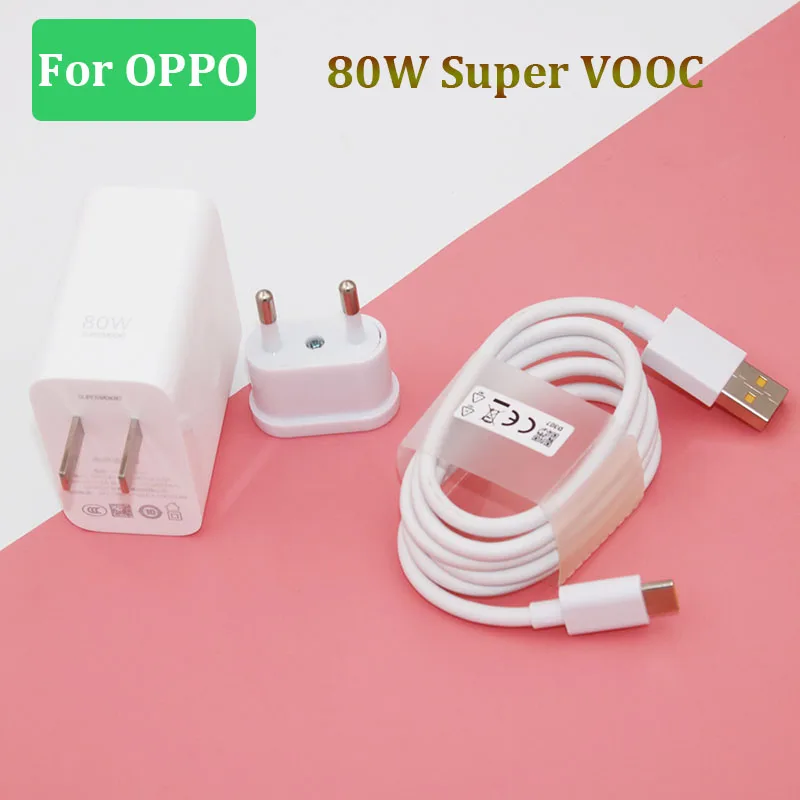 80w Supervooc Fast Charger For OPPO Find X5 X X2 Pro Reno 7SE EU
