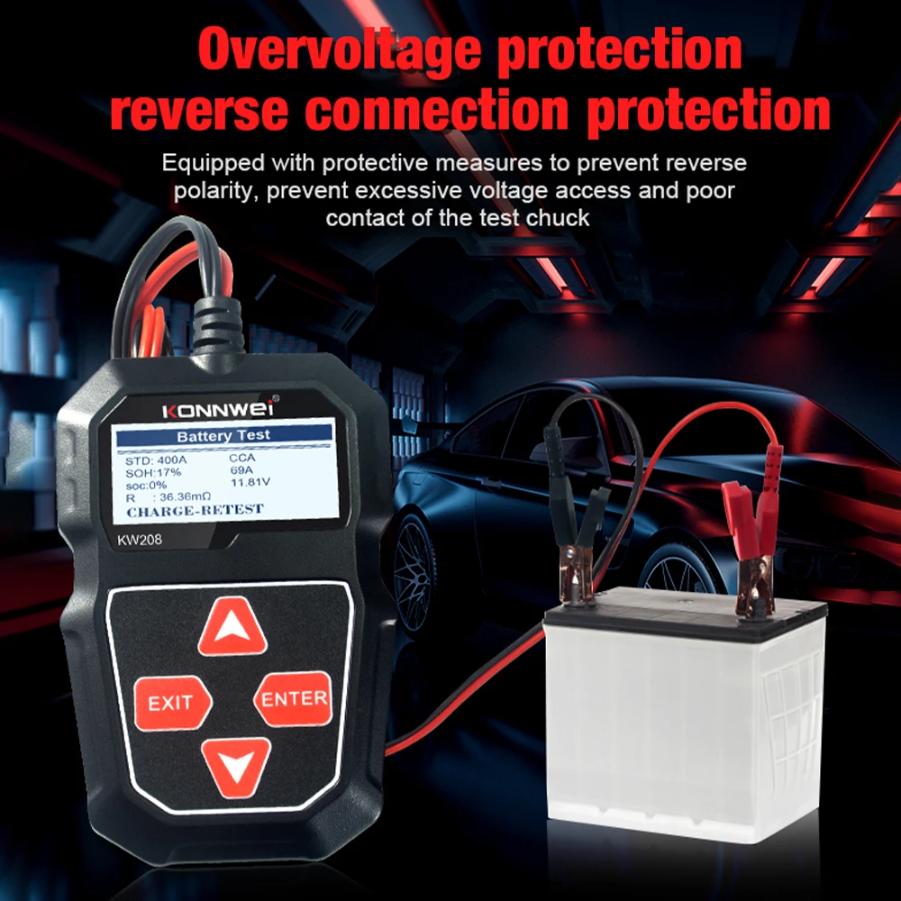 

Car Battery Tester 12V 100 To 2000CCA Cranking Charging Circut Tester Battery Analyzer 12 Volts Portable Detection Battery Tools