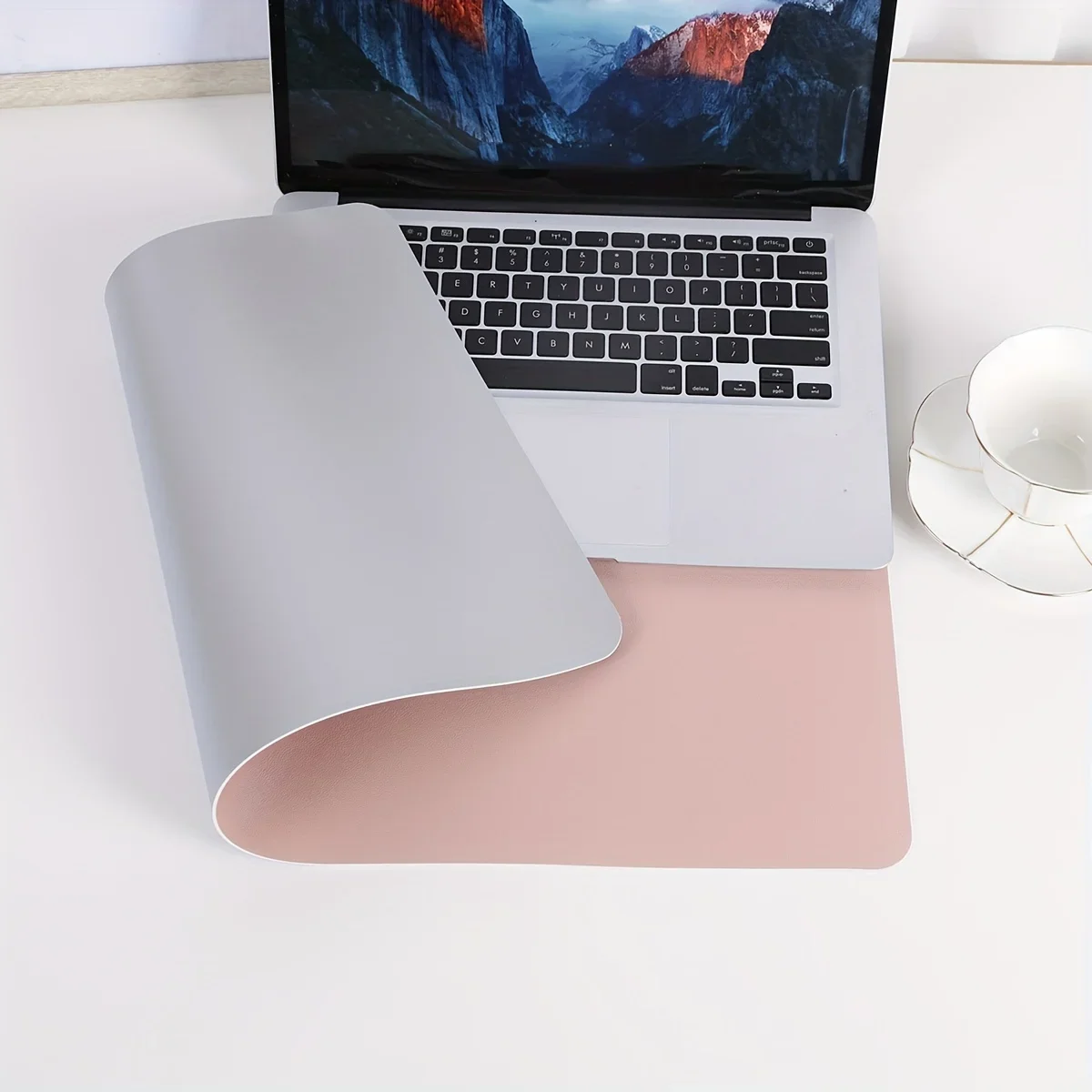 1pc-Dual purpose mouse pad for office desk and writing desk, made of synthetic leather PU material, waterproof and dustproof.