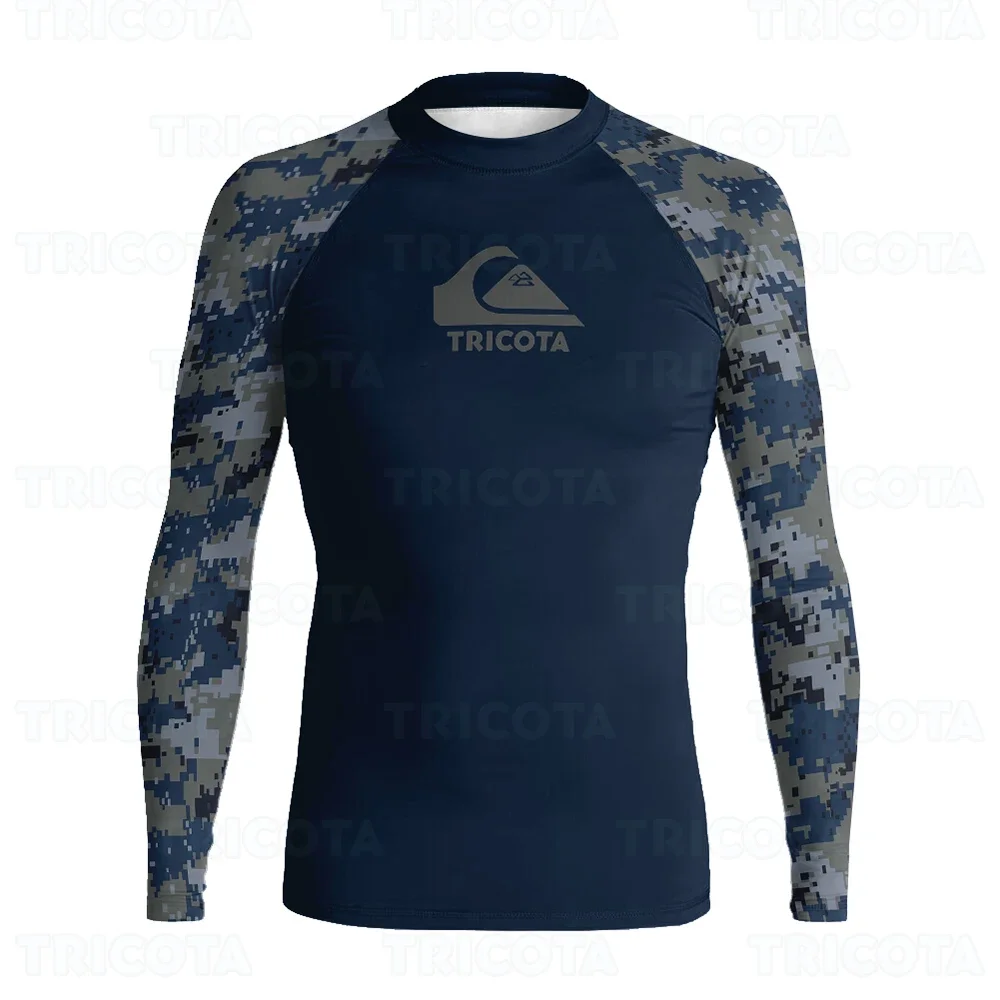 

Men Surfing Clothes Diving Swimsuit T-shirt Beach UV Protection Swimwear Pro Long Sleeve UPF 50+Tights Surfing Rash Guard Wear