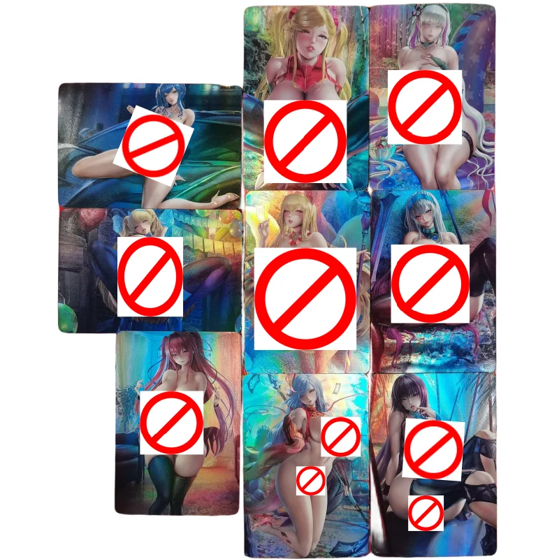 

9Pcs/Set ACG Sexy Cards DIY EX 8 Azur Lane USS St Louis Anime Game Characters Refractive Color Flash Collection Cards Toys Gift