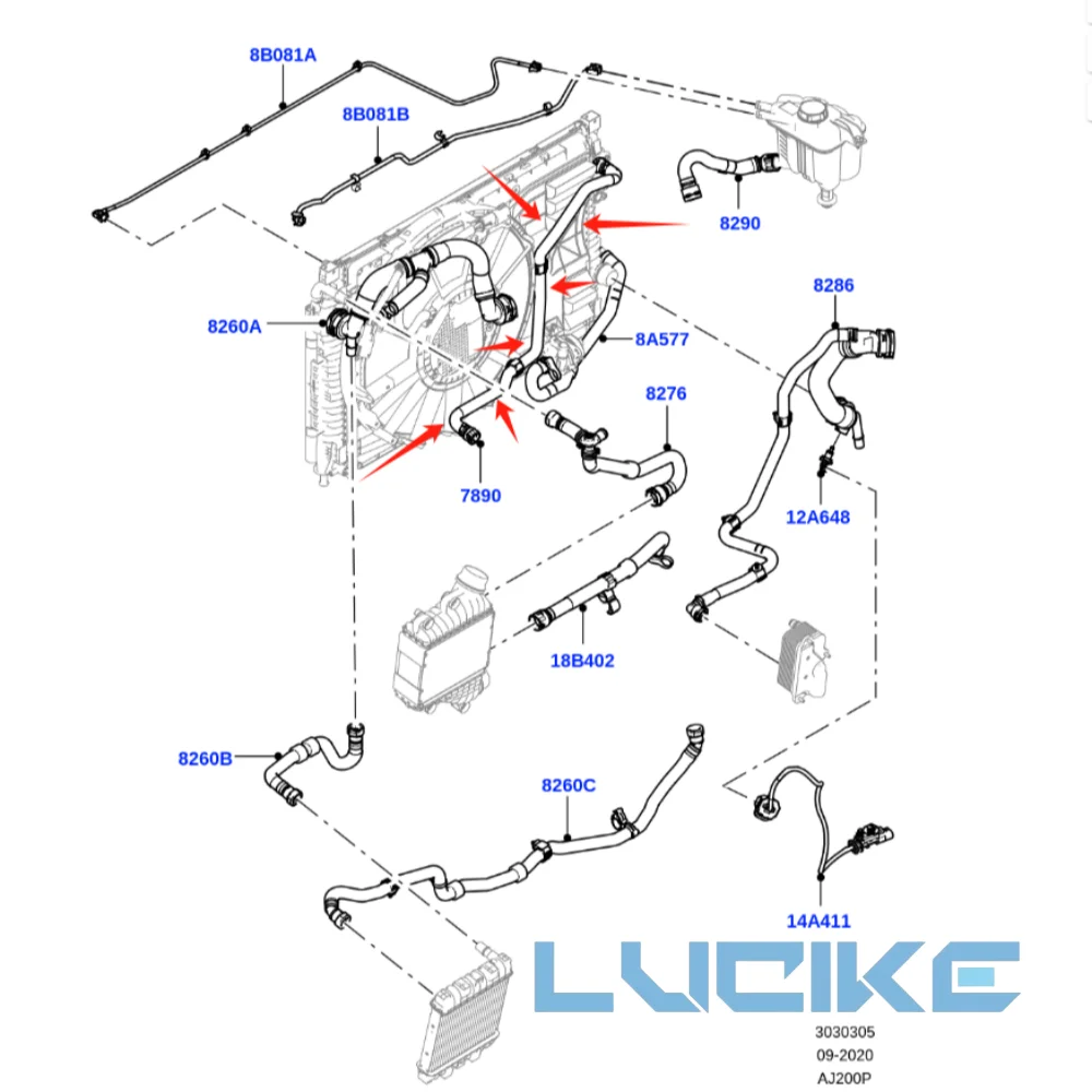 

Suitable for Land Rover Discovery Sport turbocharged cooler hose LR115213