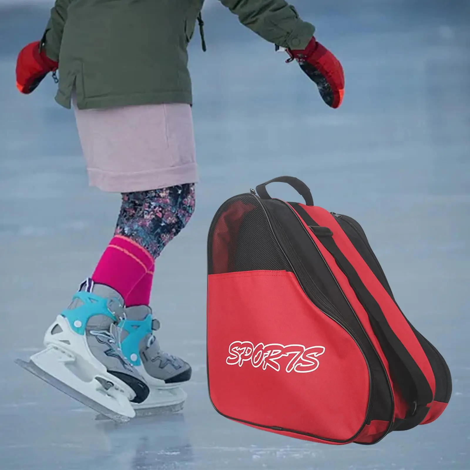 Skating Shoes Bag Roller Skates Bag Adjustable Ice Skates Roller Skating Bag Kids Inline Skates Bag for Outdoor Supplies