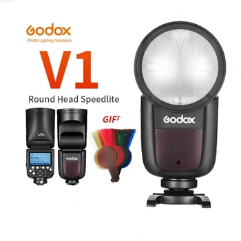 Godox V1 스피드라이트 플래시, 캐논, 니콘, 소니, 후지, 펜탁스용, V1C, V1N, V1S, V1F, V1O, V1P, TTL, HSS, 8000 초 리튬 이온 배터리