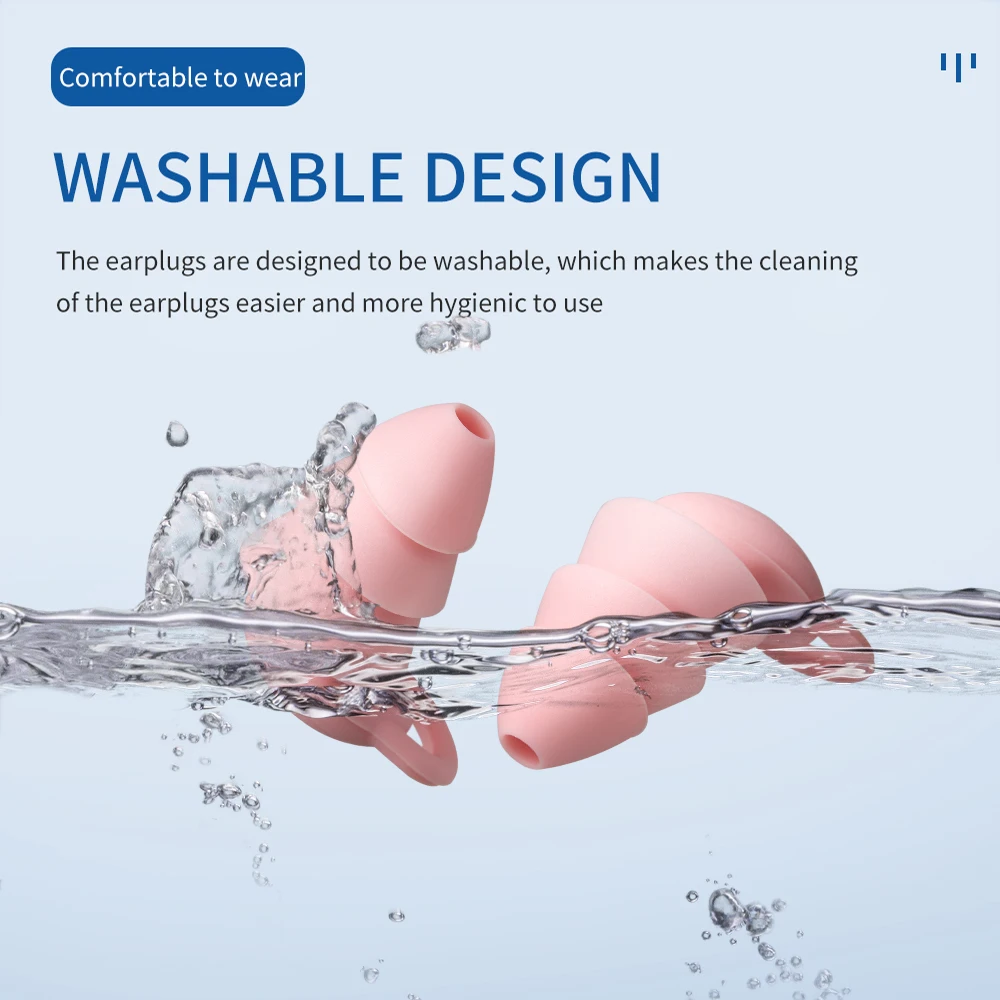 Soundproof Earplugs For Sleeping Soft Silicone Sleeping Ear Plugs Anti-Noise Protection Earplugs for Travel Ear Protector_voghion.com