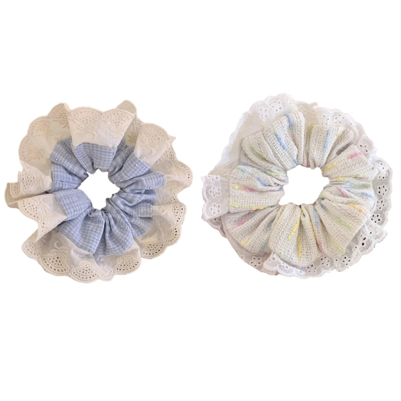 

Многослойная эластичная веревка для волос с кружевной отделкой, резинки для волос, конский хвост, веревка для волос для девочек