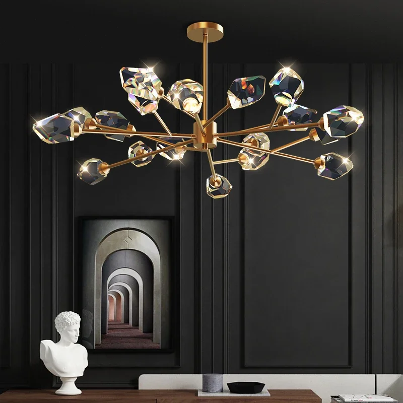 

Art Deco LED Postmodern Copper Crystal Designer Suspension Luminaire Lampen Pendant Lights.Pendant Lamp.Pendant light For Foyer