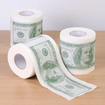 1 Roll Home Supplies Wood Pulp One Hundred Dollars Printed Rolling Paper Funny Toilet Paper Humor Toilet Paper Novelty Gift