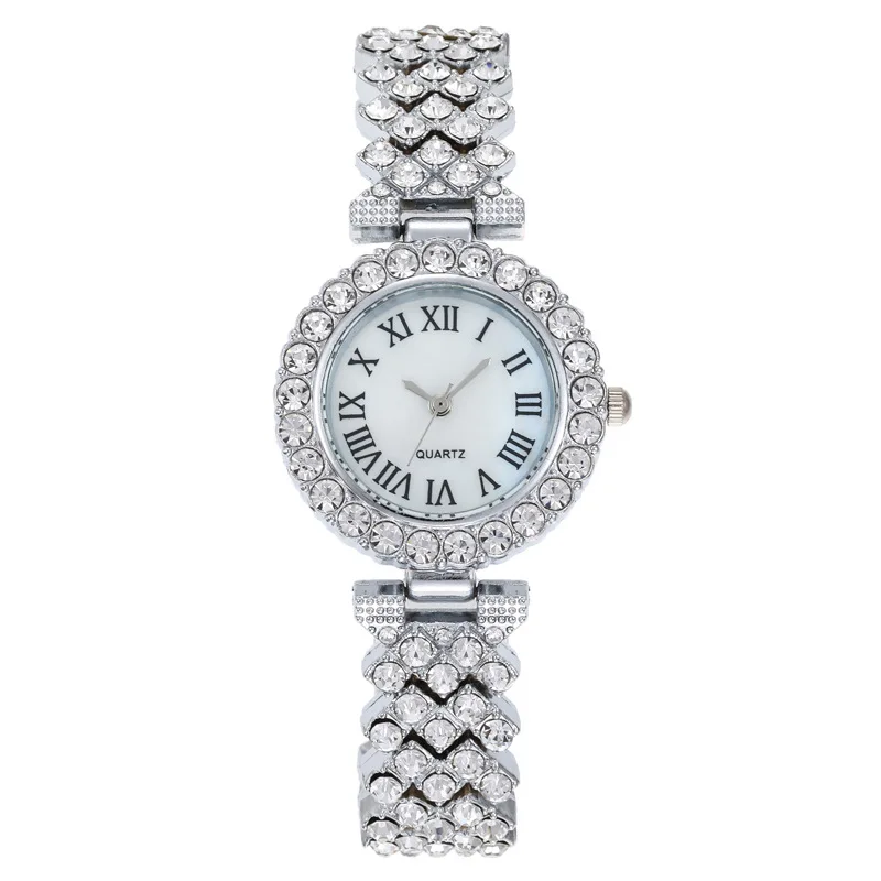 

Watch For Women Fashion Roman Numerals Rhinestones Casual Watches Simple Ladies' Decorative Quartz Clock Dress Wristwatches New