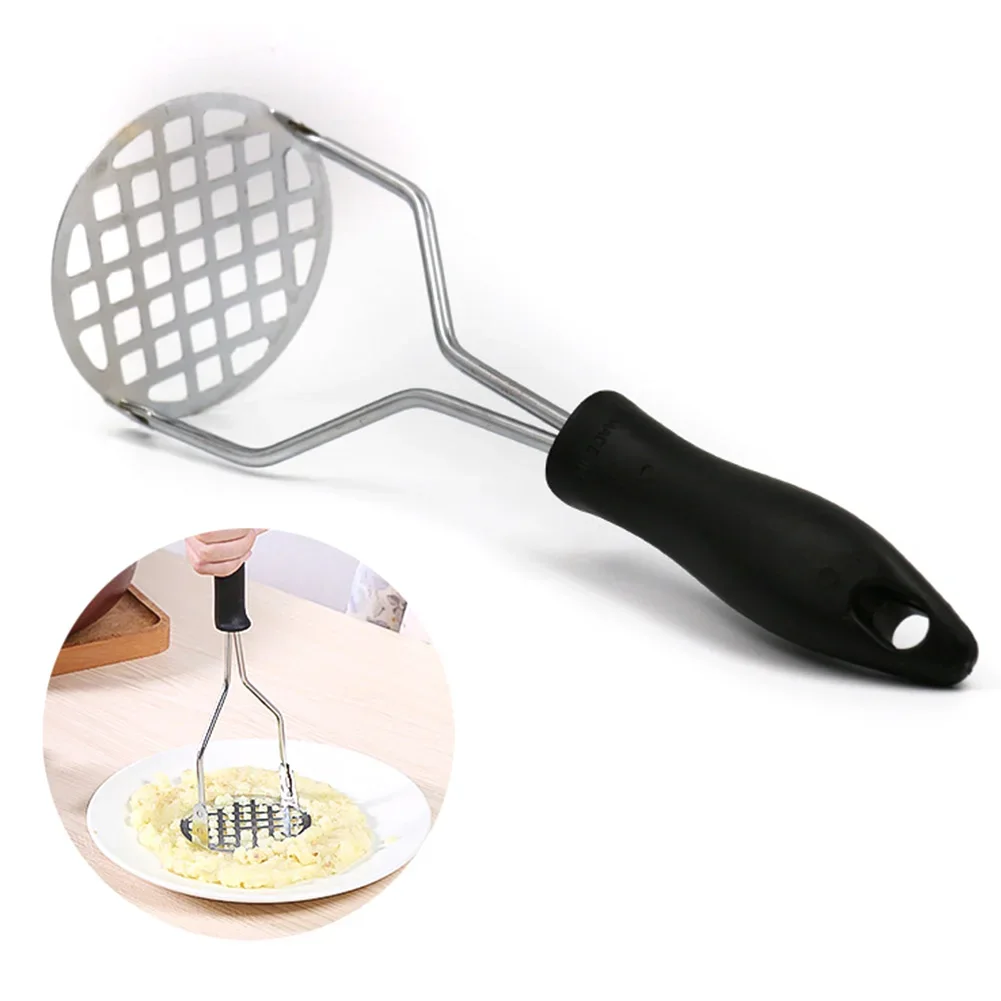 Stainless Steel Potato Masher Broad Mashing Plate Smooth Mashed Potato Fruit Vegetable Tools Press Crusher Cooking potato masher