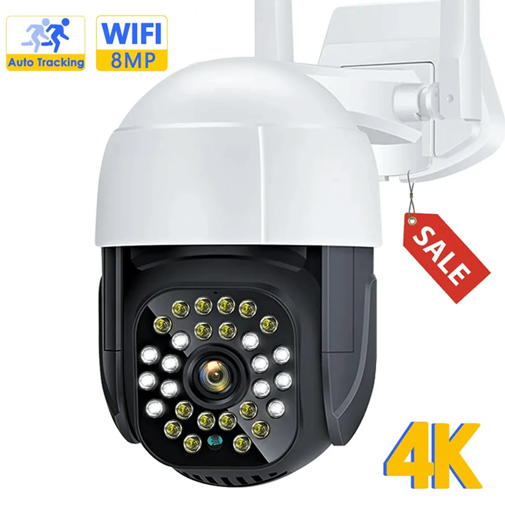 IP Camera Surveillance Camera WiFi IP Camera 4K 8MP Outdoor Speed Dome Auto Tracking PTZ Cam