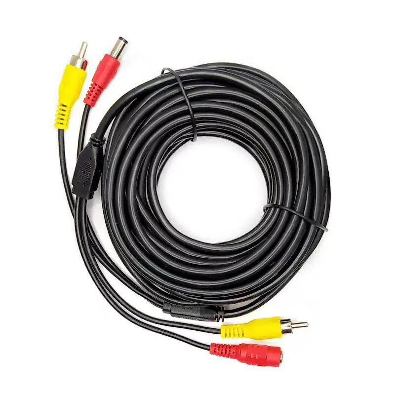 5M/10M/20M RCA Video AV DC Power Cable for TV CCTV Car Truck Rearview Camera Kit 4