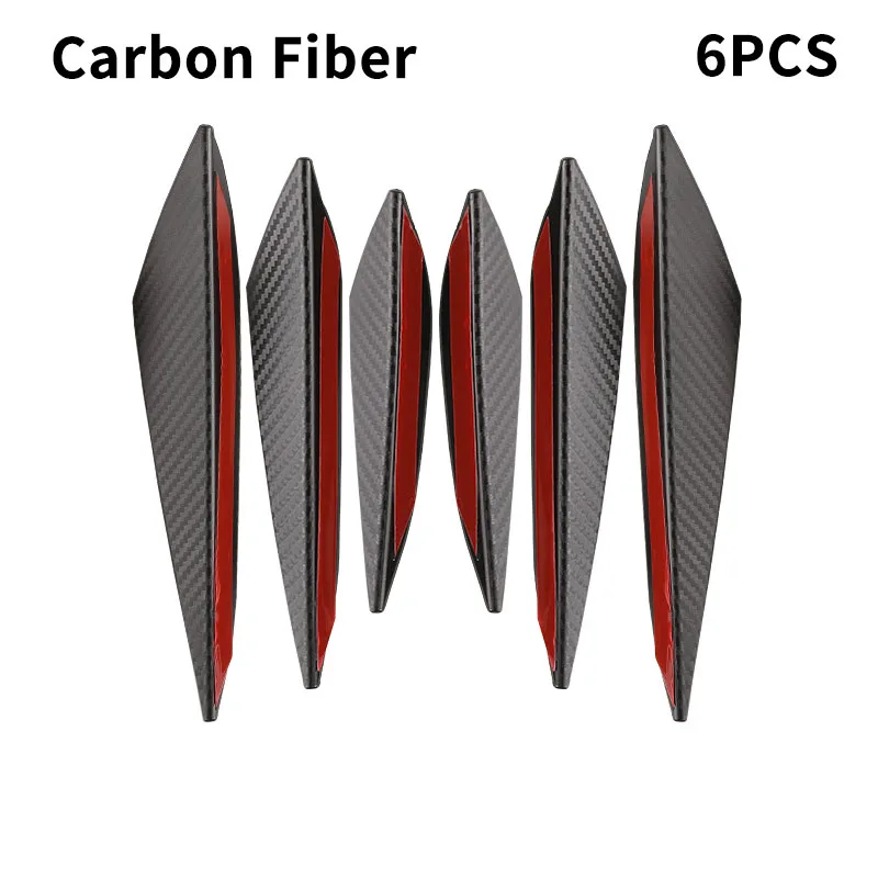 Premium Carbon Fiber Front Bumper Lip Spoiler & Diffuser Fin Set