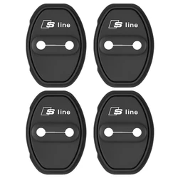 4PCS Car Logo Door Lock Silicone Protector Sticker Set - 4PCS (SLINE)
