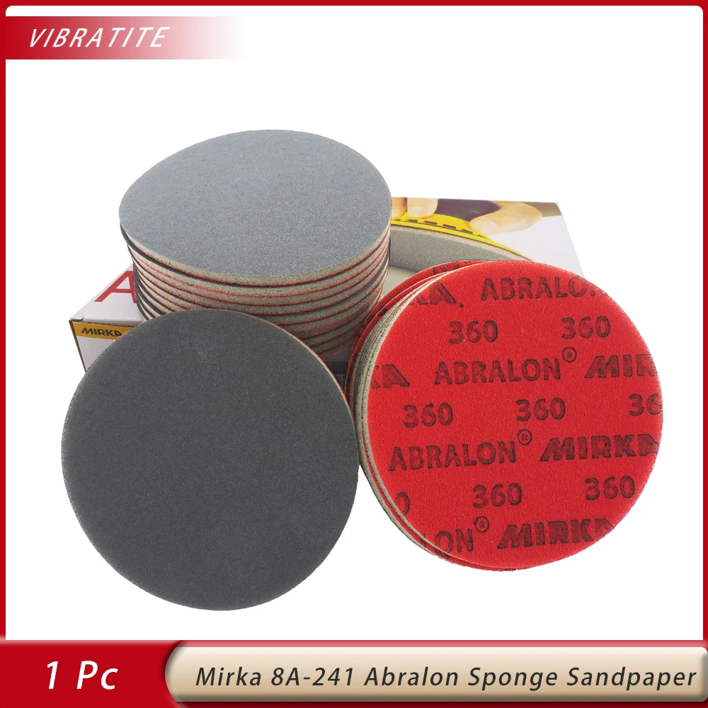 Mirka Abralon 6 inch Sponge Sanding Disc 8A-241 Foam Hook & Loop Round Sandpaper 180-4000 Grit Elastic Polishing Grinding