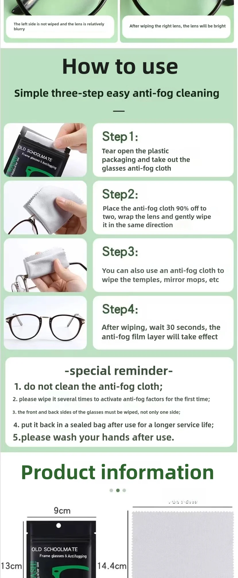 10 stücke Anti-fog-Wildleder Brillen Tuch Wiederverwendbare Mikrofaser Anti-fog Tuch Objektiv Anti-fog Handy Kamera linsen bildschirm Sauber – Detail 7