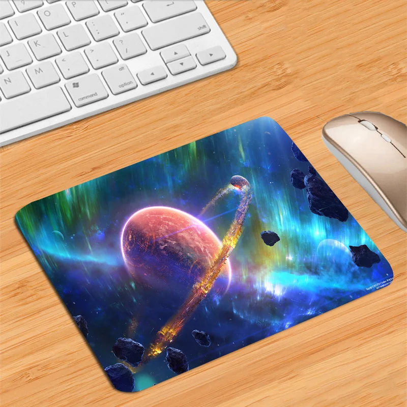 Planet Mouse Pad Universe Space World Mousepad Solar Eclipse Landscape Computer Desk Mat Tappetini Per Tastiera Antiscivolo In Gomma