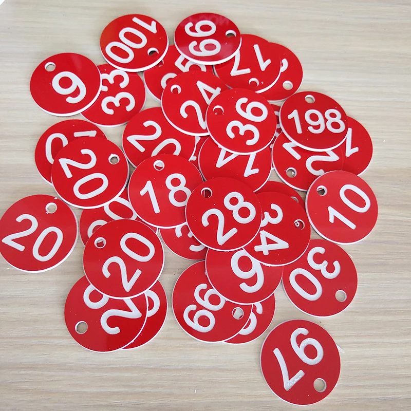 Round Numbered Label Husbandry Farm Beehive Tag Engraved Number Discs Plastic Plaque Number Plate Animal Markers 10/50/100PCS Beekeeping Tools
