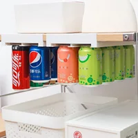 Beer Soda Can Storage Rack Refrigerator Slide Under Shelf For Soda Can Beverage Organizer Kitchen Double