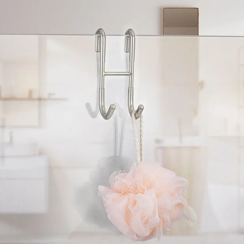 Wall-Mounted Stainless Steel Hooks Double-Sided Hooks for Bathrooms and Kitchens, Easy To Install and Use
