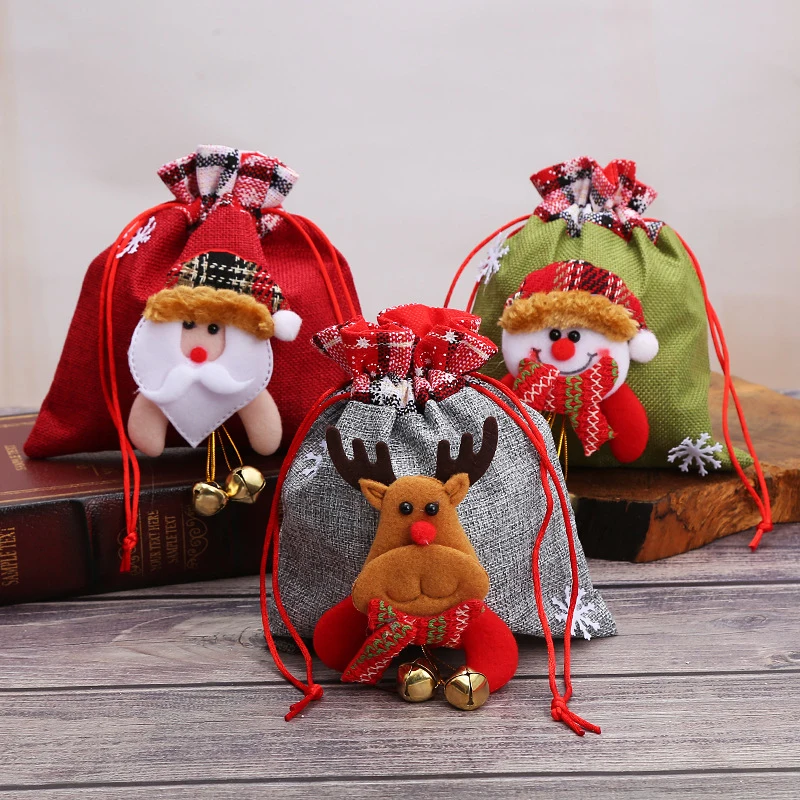 Christmas Santa Claus Sack Children Xmas Gifts Stocking Bag