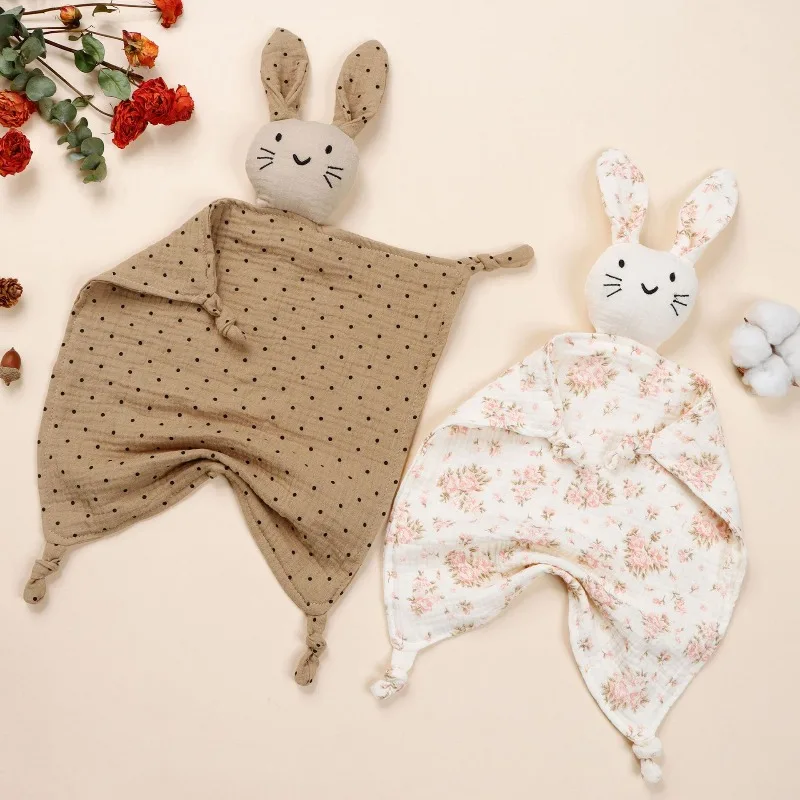 Coperta Doppio Strato in Cotone Stampato per Neonati, Morbida Coperta con Gatto Carino, Giocattolo per Dormire, Asciugamano Calmante per Bambini - immagine 2