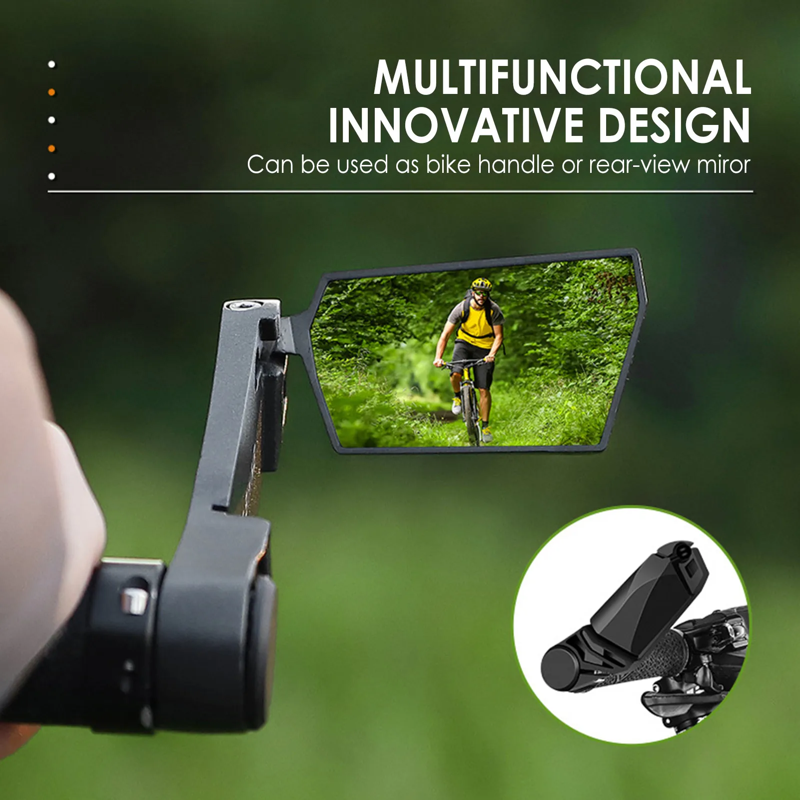 Bicycle Mirrors For Handlebars Bike Mirrors For Adult Bikes 360 Degrees Rotatable Foldable Bicycle Rear View Glass Mirror For