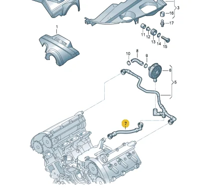 3.0 BBJ Engine Crankcase Breather Valve Vent Hose Pipe Audi A4 B6 B7 A6 C5 C6 A8 D3 3.0 06C103235A 06C 103 235 A