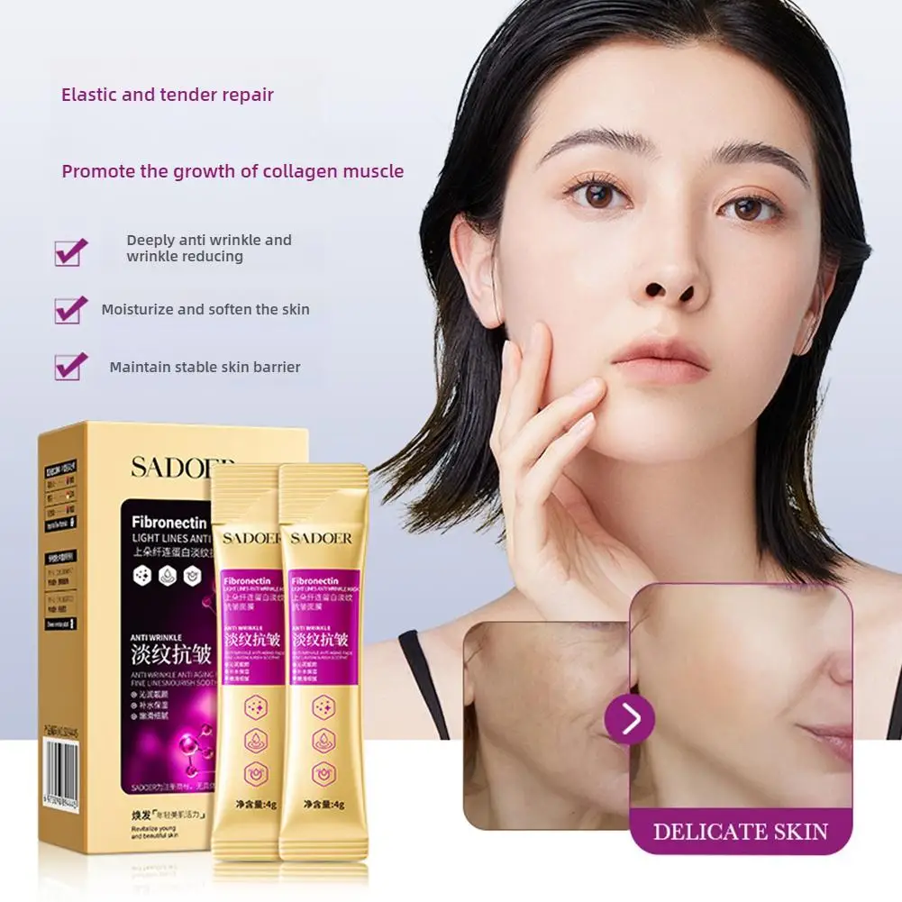SADOER Korean Fibronectin Thin Line Anti-wrinkle Beauty Face Moisturizing Facial Mask Organic Whitening Mask Care Skin Shee G0X8