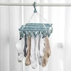 Clothes Drying Hanger 32 Clips Underwear Laundry Rack Foldable Socks Bracket Storage Organizers Windproof Clothes Horse Supplies 3