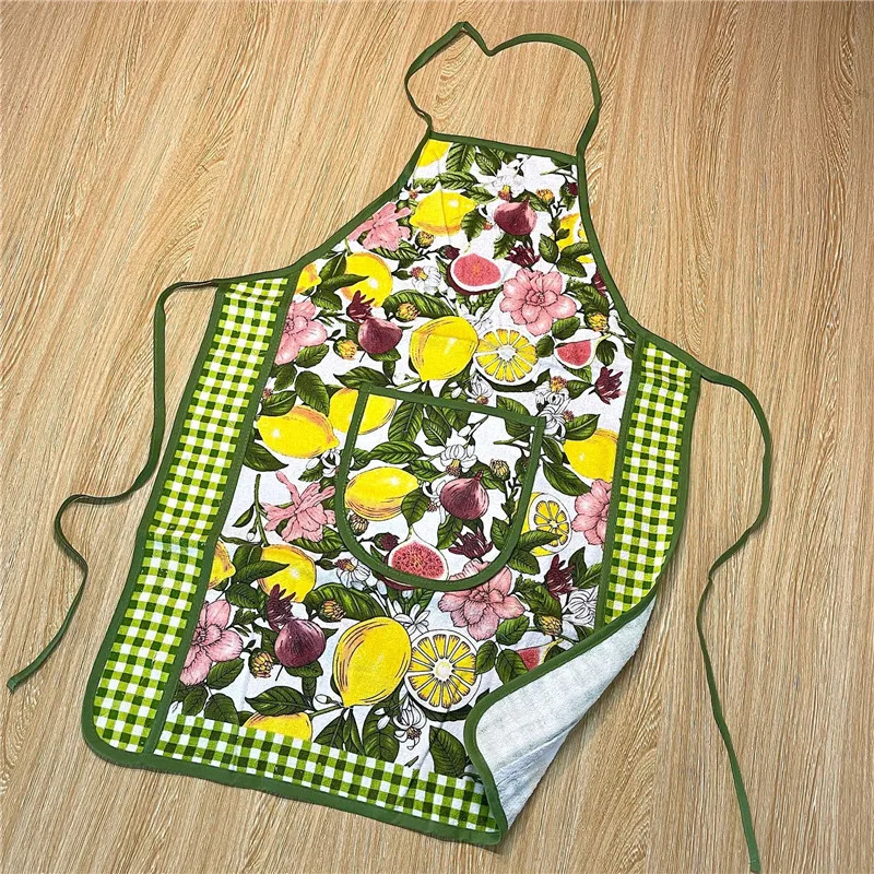 1 Stück Retro Obst- und Gemüse-Schürze für Zuhause und Küche, Ärmellose Schürze mit Tasche zum Umhängen – Detail 5