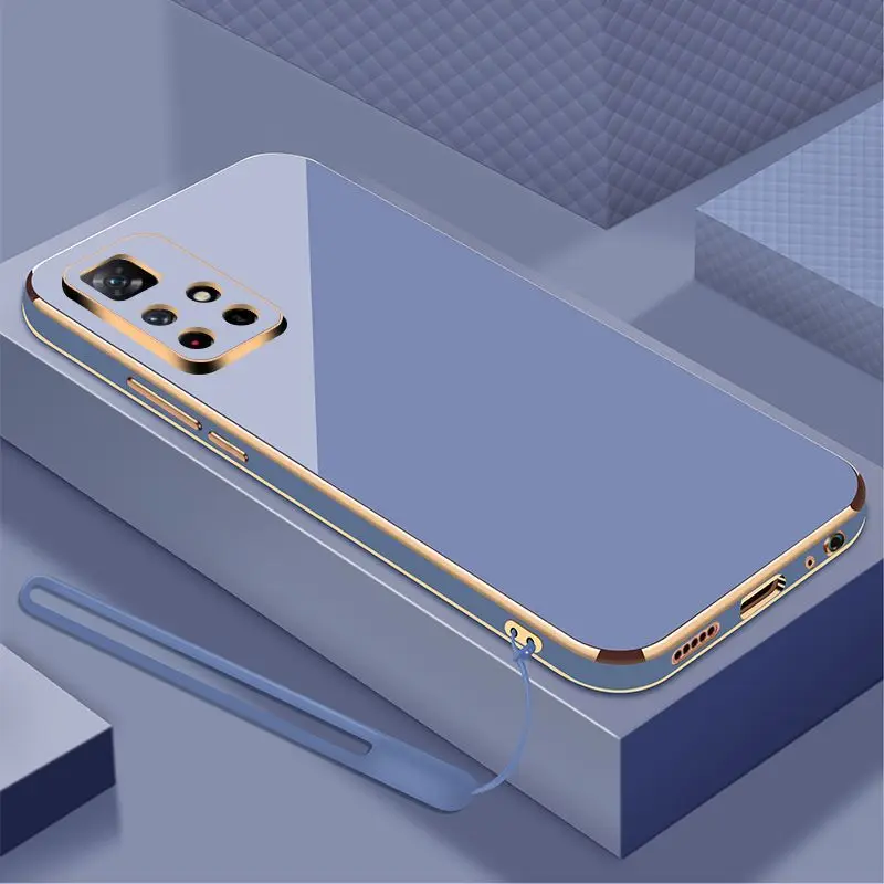 Luxury Square Plating Shockproof Phone Case for Xiaomi Poco M4 Pro 5G