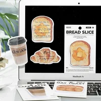 30 Pcs Cartoon Sticky Notes Kawaii bread toast coffee Memo Pads Sticker Student Gifts Stationery School Office Supplies 2