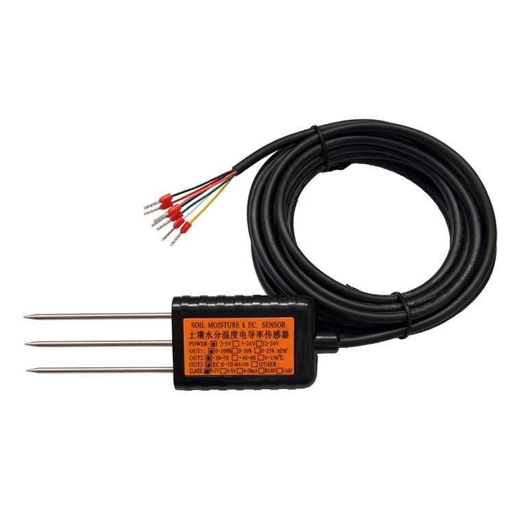 

CE Customized 0-3V SDI12 RS485 RTU Soil EC Sensor Soil Conductivity Temperature Moisture Sensor for Agriculture