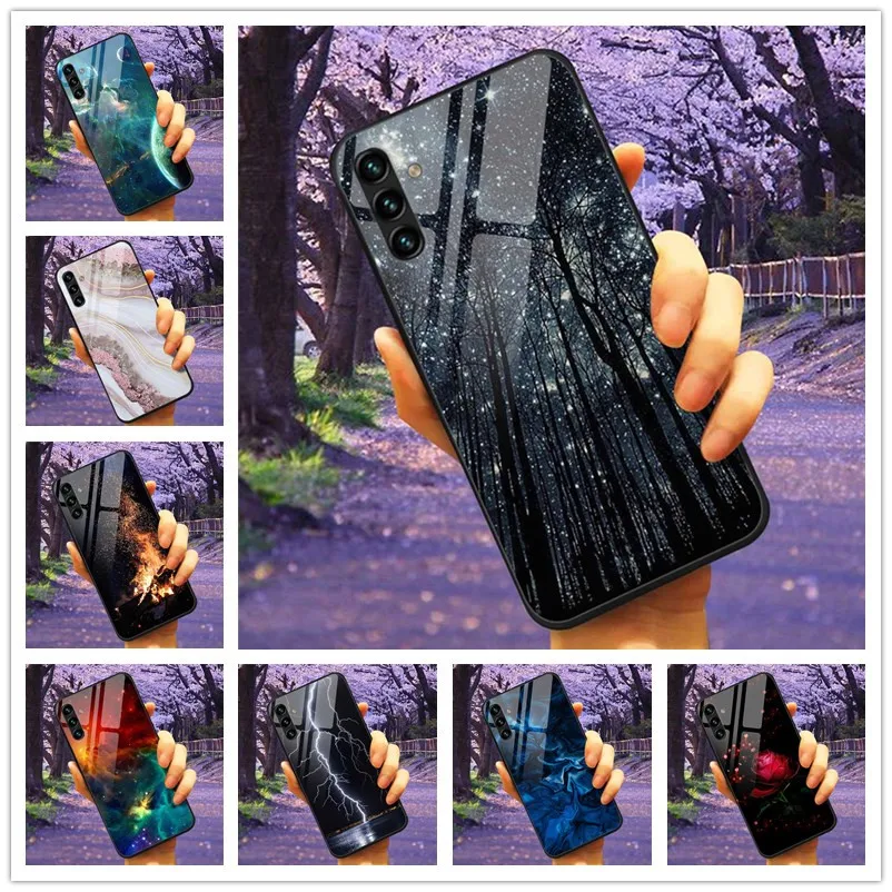 Per Samsung A25 5G / A15 4G 5G Custodia In Vetro Temperato Star Hard Cover Coque Per Samsung Galaxy A15 4G Shell Space A 15 Fashion Case
