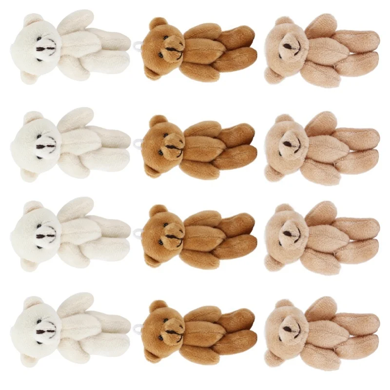 12 Stück Mini-Stoffbären, bequem, weich, niedlich, Mini-Teddy-Plüschtier für Hochzeits- und Geburtstagsdekorationen – Detail 6