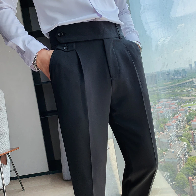 メンズスーツパンツ ハイウエストパンツ クラシック イタリアンスタイル スリムフィット フォーマルドレス ファッショナブル 22 スーツ パンツ Aliexpress
