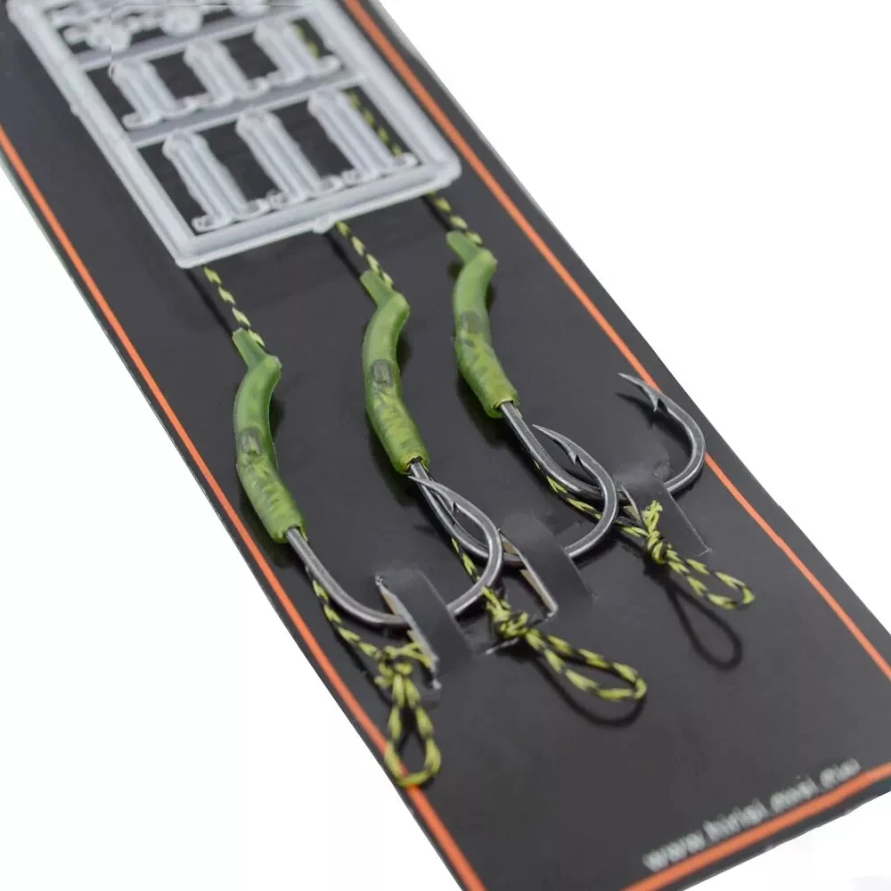 3 x Karpfen Angeln Haken Fertige Angeln Rig mit Haken und Boilie Stopper Angeln terminal tackle