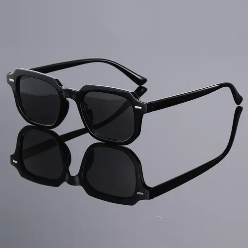 1Pc Men's Fashion Glasses New Trendy Square Frame Retro Rivet Y2K Music Festival Cool Street Style Decoration Suitable for Daily - Image 10