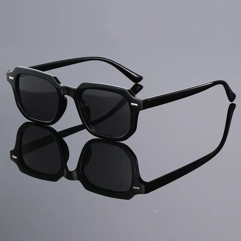 1Pc Men's Fashion Glasses New Trendy Square Frame Retro Rivet Y2K Music Festival Cool Street Style Decoration Suitable for Daily - Image 10