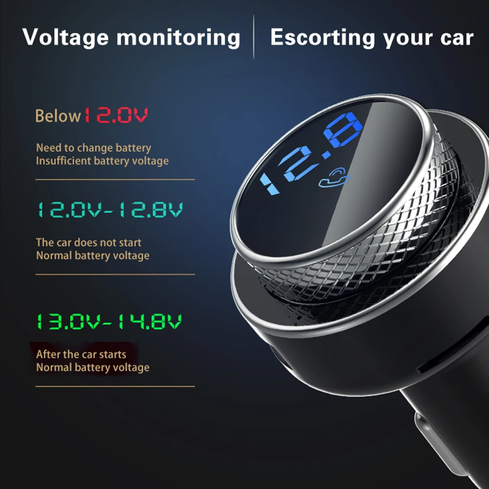 GC16 Car FM Transmitter Wireless Modulator Bluetooth-compatible Handsfree TF U Disk MP3 Player QC3.0 Dual USB QC3.0 Fast Charger