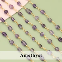 YEGUI C324, chaîne, sans nickel, plaqué or 18 carats, cuivre, pierre naturelle, fait à la main, collier de bracelet à bricoler soi-même, fabrication de bijoux, 1 m/lot 6