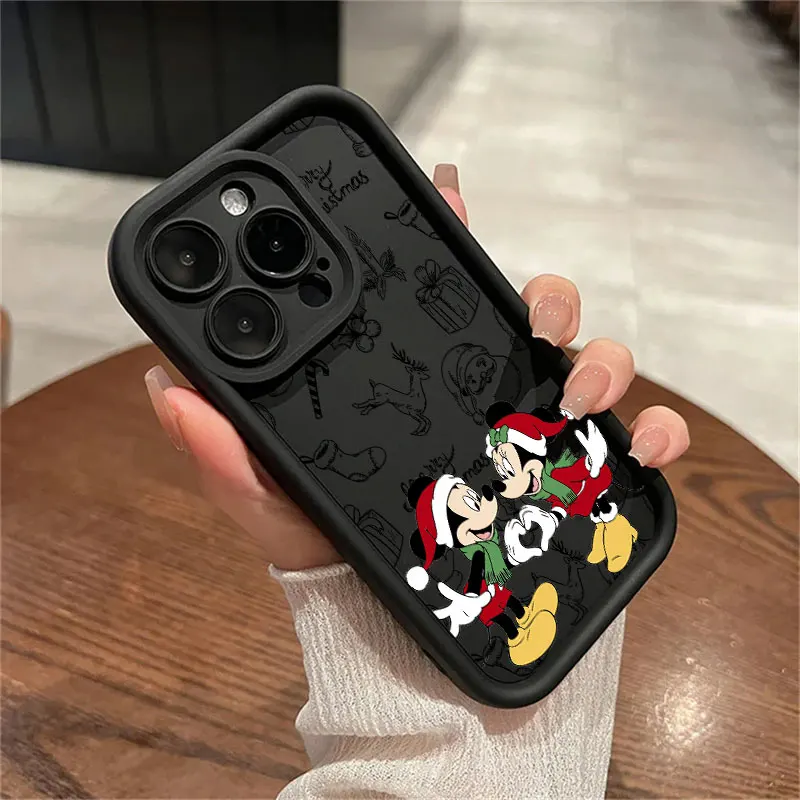 thumbnail image 1 of Funda de teléfono para iPhone 16, 15, 14, 13, 12 Mini, 11 Pro Max, 16 Plus, X, 15Pro, Mickey, Minnie Mouse, Navidad, cubierta a prueba de golpes, 1 of 5