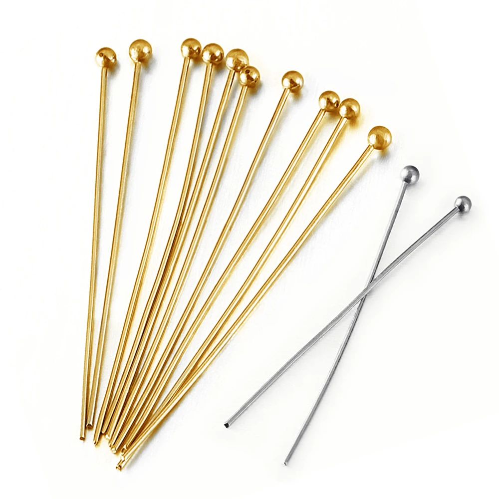 100pcs 쥬얼리에 대 한 스테인레스 스틸 플랫 헤드 핀 공급 만들기 볼 핀 쥬얼리 결과 Headpins 아이 핀 액세서리